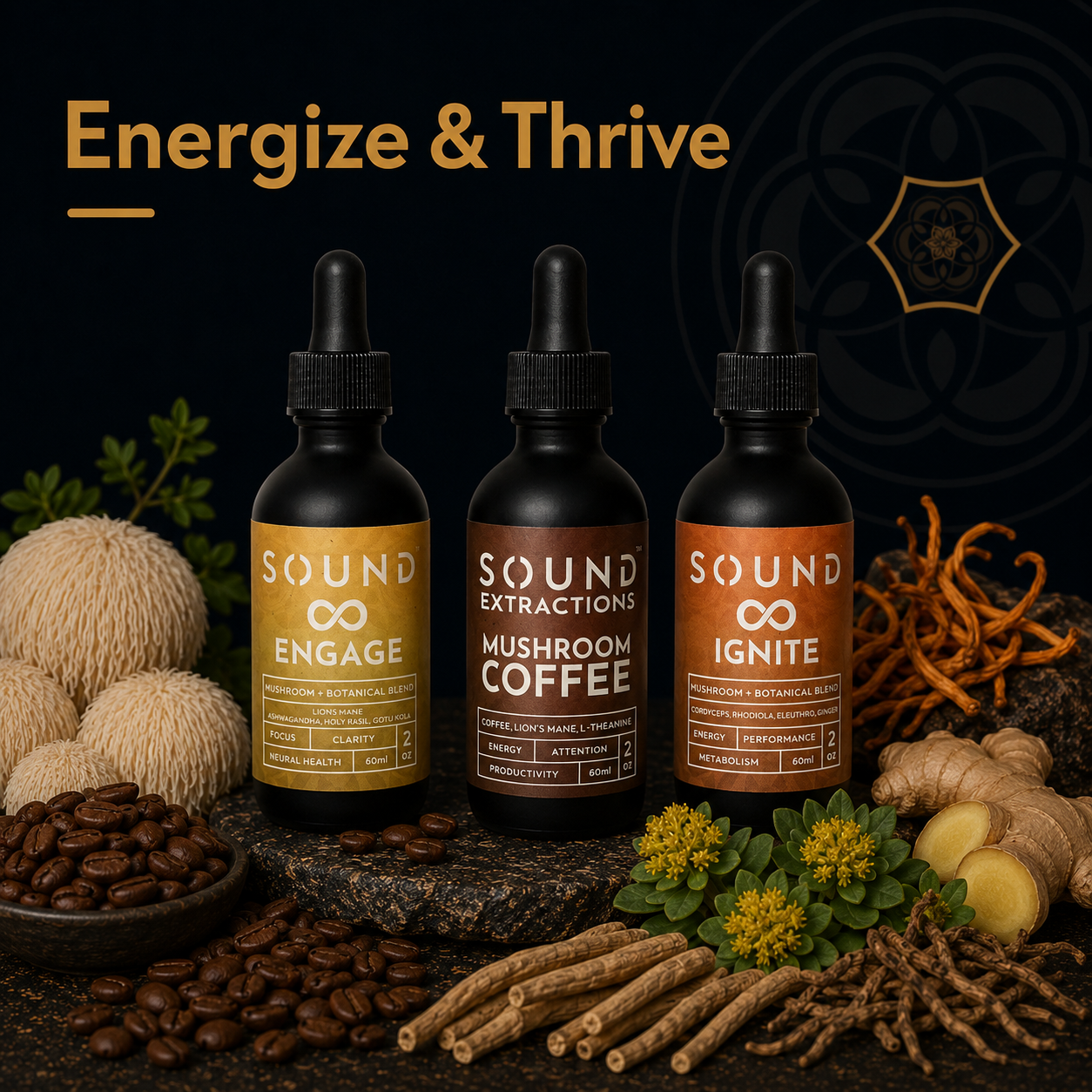 Energize & Thrive Bundle | Mushroom Coffee, Ignite, Engage