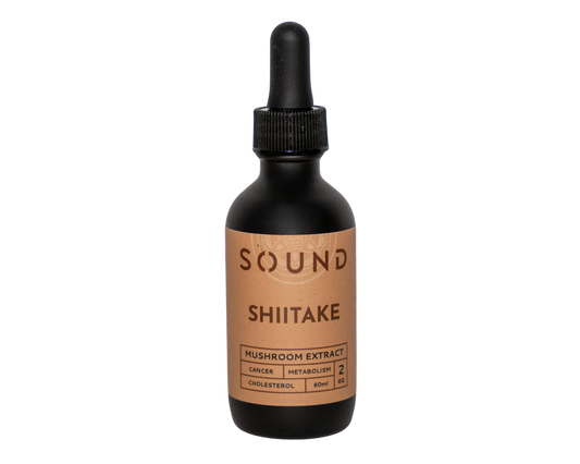 60ml dropper of tan Shiitake Sound Extract