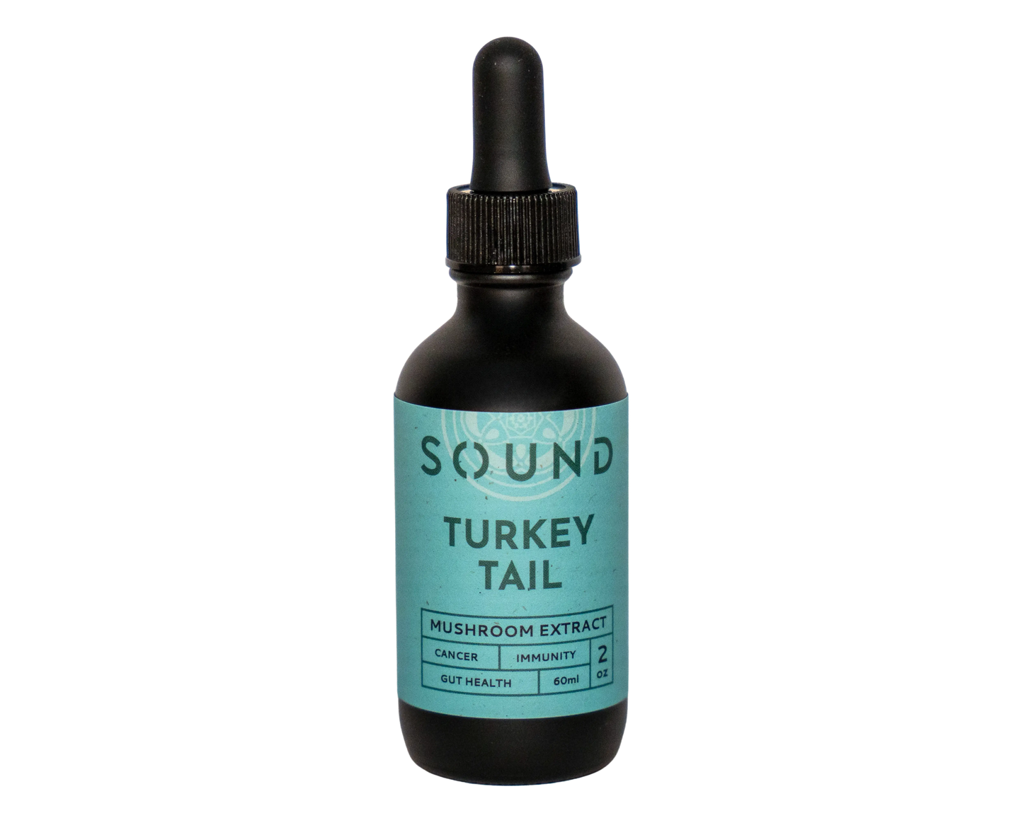 Light Teal Turkey Tail Mushroom Sound Extract 60 ml dropper bottle