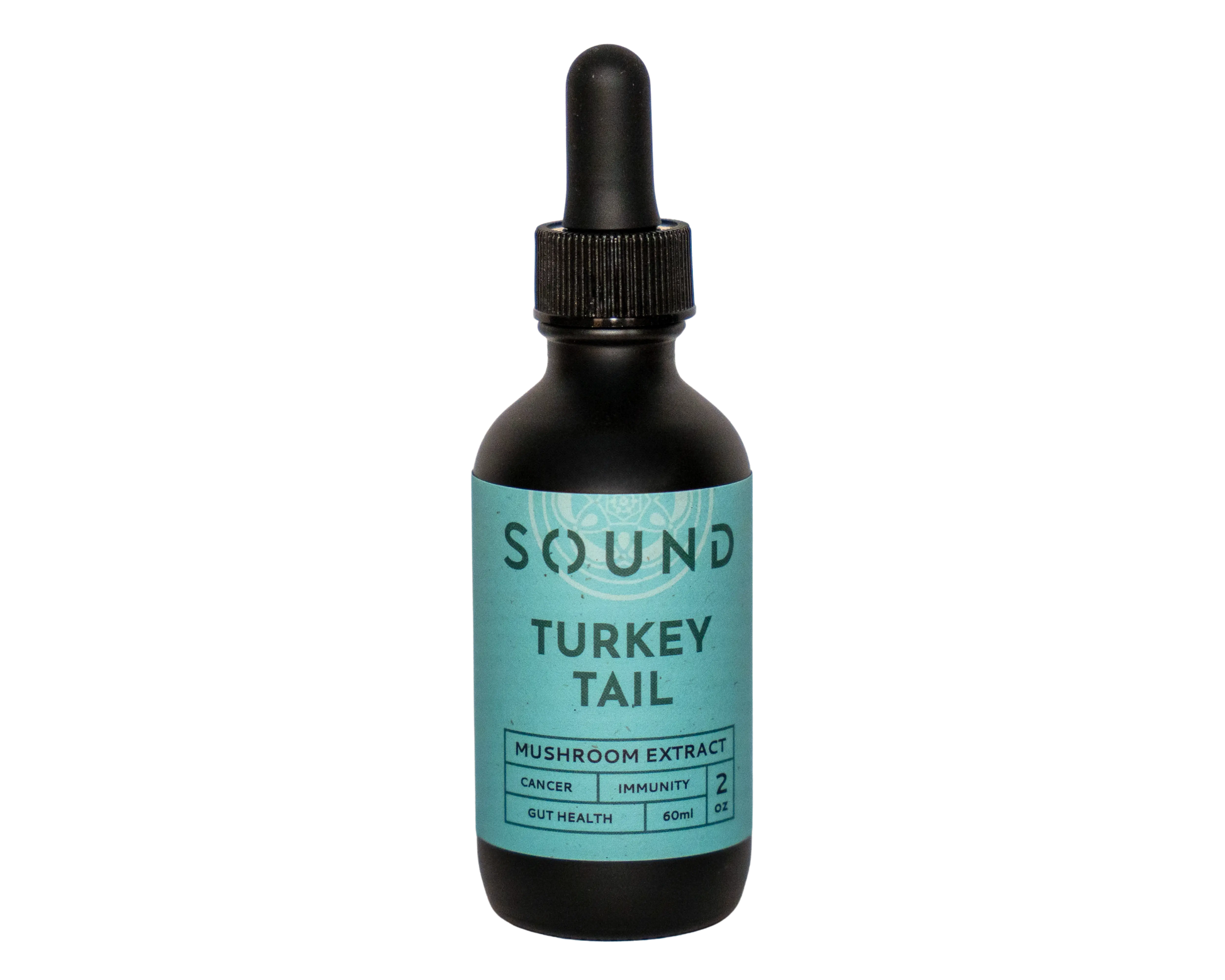 Light Teal Turkey Tail Mushroom Sound Extract 60 ml dropper bottle