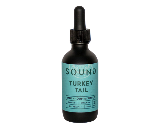Light Teal Turkey Tail Mushroom Sound Extract 60 ml dropper bottle