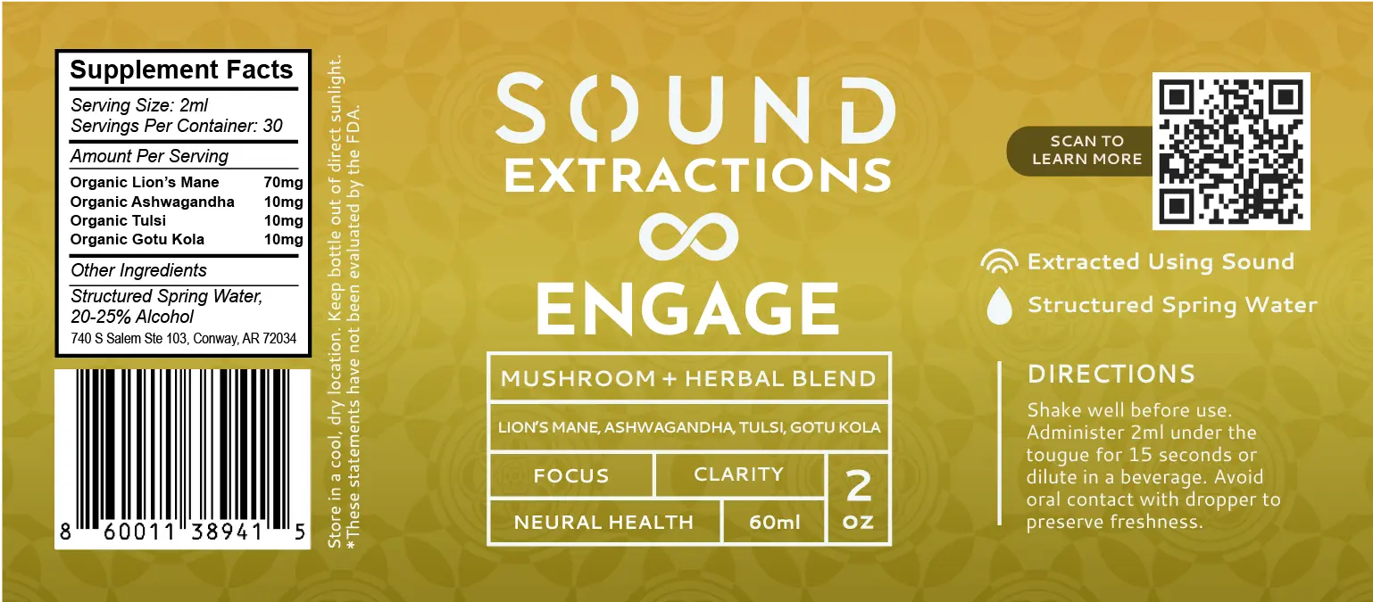 Engage Blend | Mushroom & Herbal Extract for Cognitive Function & Stress Relief Sound Extractions