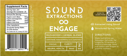 Engage Blend | Mushroom & Herbal Extract for Cognitive Function & Stress Relief Sound Extractions