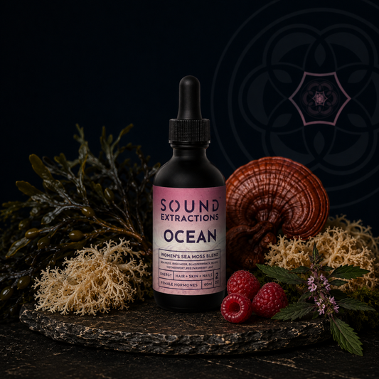 Ocean | Women's Health | Sound Extracted Sea Moss, Reishi, Red Raspberry Leaf, Motherwort & Cinnamon
