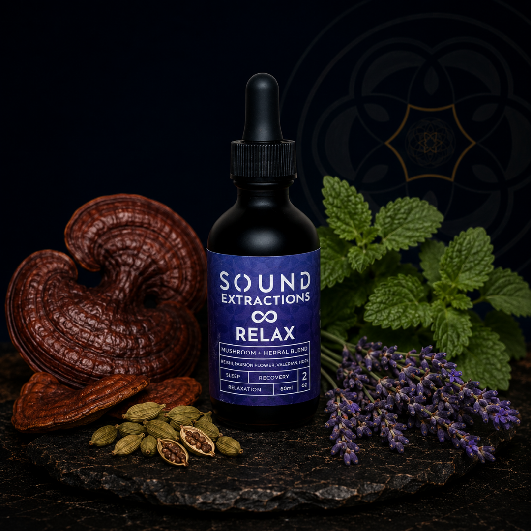 Relax | Sound Extracted Reishi, Lavender, Lemon Balm, & Green Cardamom