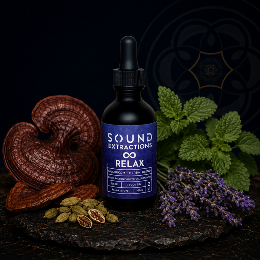 Relax | Sound Extracted Reishi, Lavender, Lemon Balm, & Green Cardamom